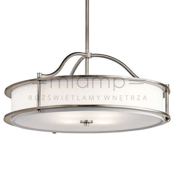 Klasyczna LAMPA wisząca KL-EMORY-P-M-CLP Elstead KICHLER okrągła OPRAWA zwis cyna biały