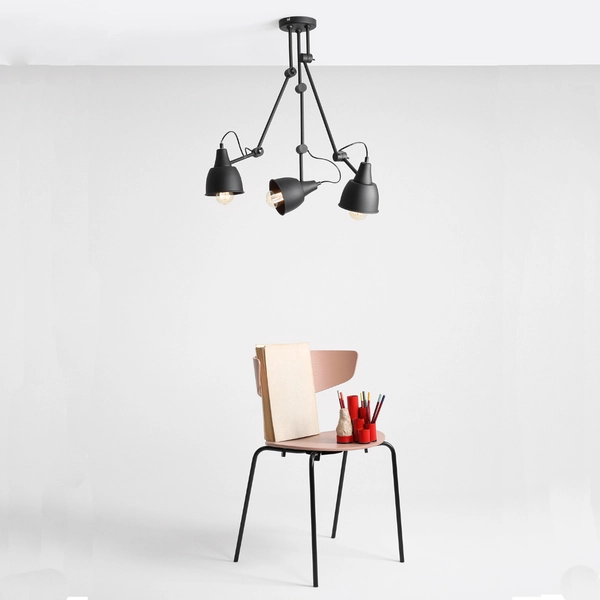 Metalowa lampa przysufitowa Aida 842PL_E Aldex na wysięgnikach czarna