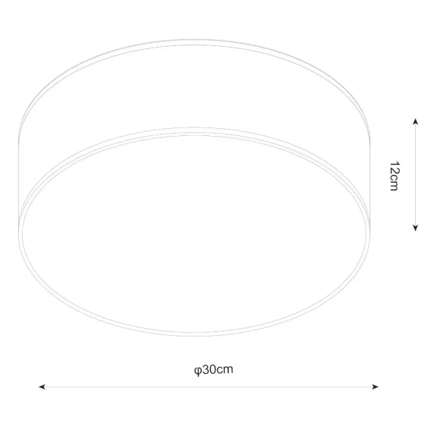 Lampa sufitowa CLARA CL12029-D30-BK okrągła klasyczna abażurowa czarna