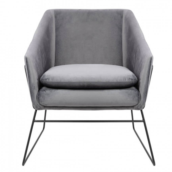 Fotel do salonu Emma MSE011000308.V23 King Home tapicerowany welur szary