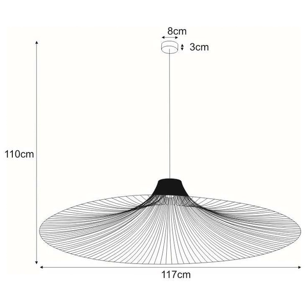 Druciana LAMPA wisząca Dot KP-09 Kaja metalowa OPRAWA industrialna ZWIS okrągły czarny