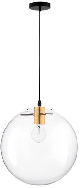 Kulista lampa wisząca Upata salonowa ball czarna złota