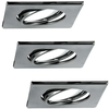 Wpuszczane LAMPY sufitowe OLIN 309655 Polux zestaw 3 podtynkowych OPRAW kwadratowych LED 10,5W 3000K metalowych chrom
