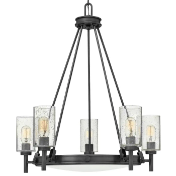 Rustykalny żyrandol do salonu Collier HK-COLLIER5-BX na łańcuchu czarny