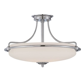 Plafon szklany Griffin QZ-GRIFFIN-SFM-AN Quoizel nad stół nikiel biały