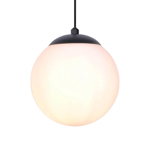 Lampa wisząca Savoy K-4921 szklana kula biała czarna