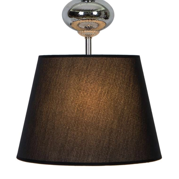 Lampa wisząca MEGAN T15027-1P abażurowa klasyczny zwis chrom czarna