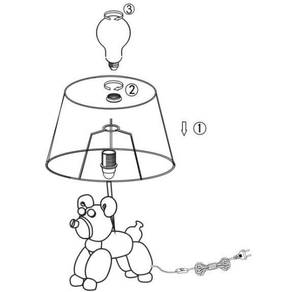 Lampa stołowa BELLO R50241079 RL Light abażurowa piesek złoty czarny