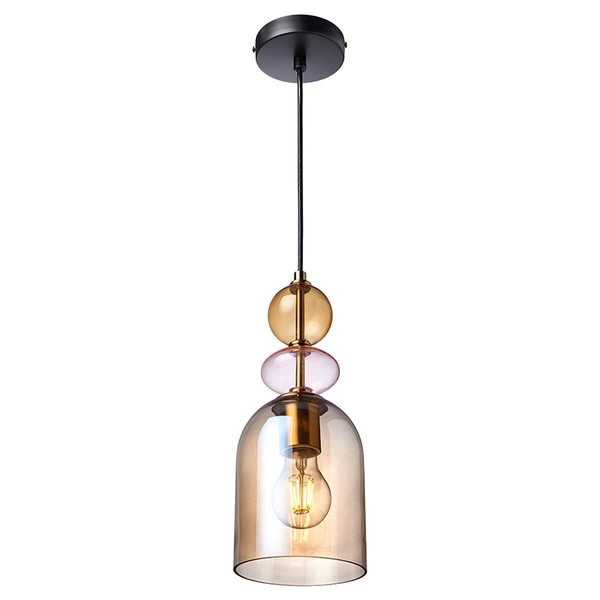 Wisząca lampa nad wyspę Tropea LP-2004/1P M AM do jadalni bursztynowa