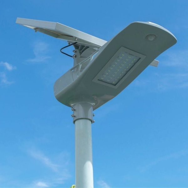 Latarnia uliczna solarna INB-G03-20W+FA1M+SO4M Greenie LED 20W RGB czujnik PIR szary