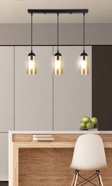 Wisząca lampa na listwie Bistro 33-00545 Candellux szklane tuby czarne