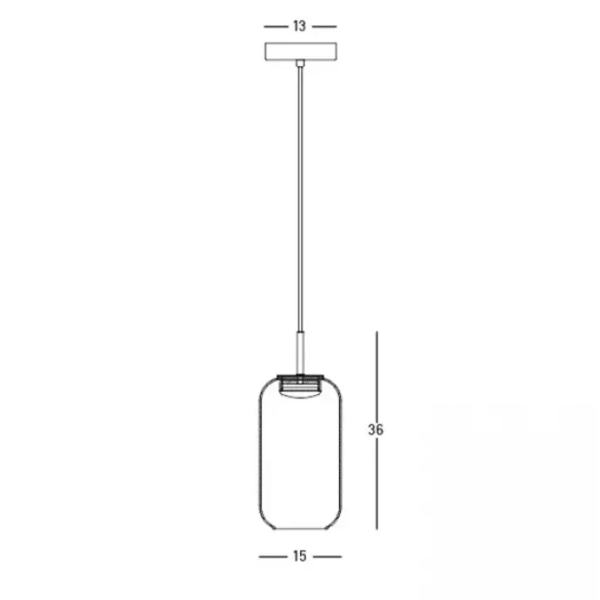 Kuchenna lampa wisząca 23219 LED 12W 3000K szklana miedziana czarna