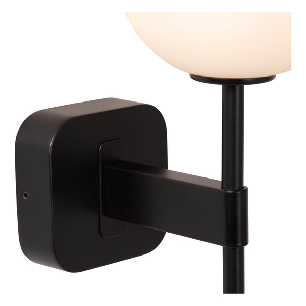 Łazienkowa lampa ścienna Elda 04215/01/30 szklana metalowa IP44 czarna