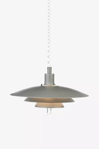 Loftowa lampa wisząca Kirkenes salonowa na sprężynie szara