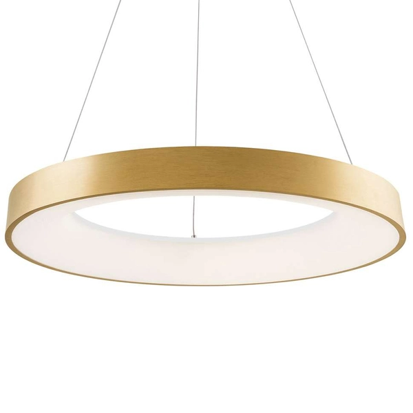 Wisząca LAMPA okrągła GIULIA 5304-880RP-GD-3 Italux metalowa OPRAWA pierścień LED 80W 3000K zwis ring złoty