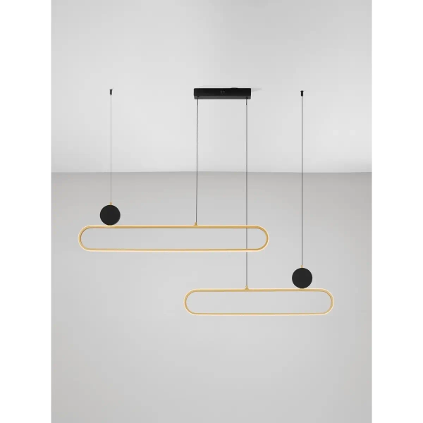 Nowoczesna lampa wisząca TURVIANO LE45490 LED 49W 3200 K złota czarna