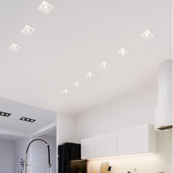 Kwadratowa lampa podtynkowa Verdi AZ3526 Azzardo minimalistyczna biała