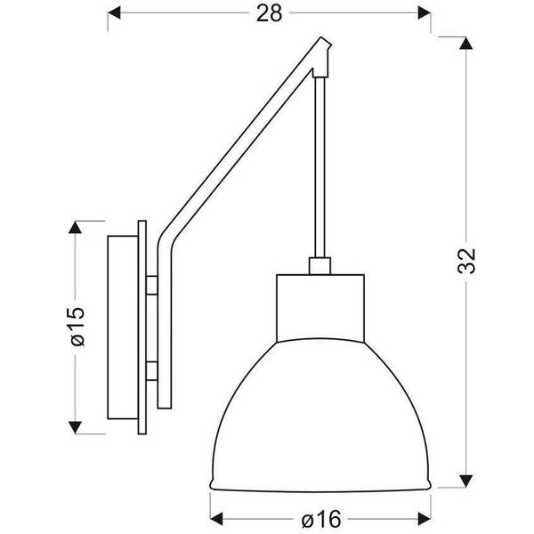 Lampa ścienna VARIO 21-73495 metalowa skandynawski czarny drewniany