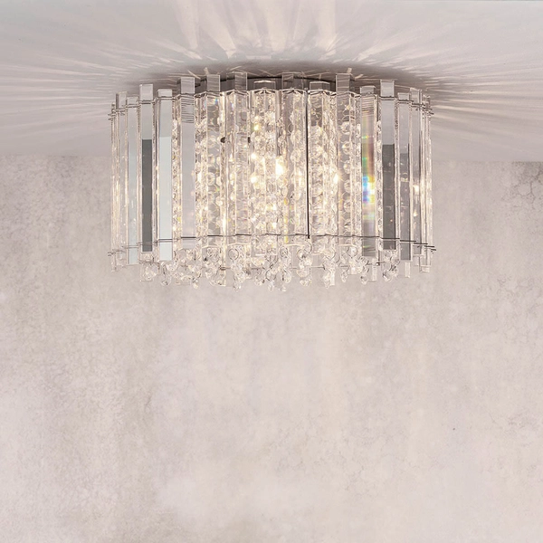 Okrągła lampa sufitowa crystals Hanna 78698 glamour chrom przezroczysty