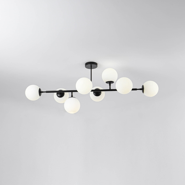 Modernistyczna lampa sufitowa DORADO LP-002/8P BK loftowa molekuły czarne białe OUTLET