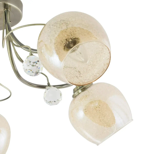 Jadalniana lampa sufitowa 8824/5 21QG kryształki mosiądz