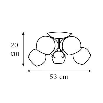Pokojowy plafon antyczny 8875/5 21QG 5-płomienny mosiądz