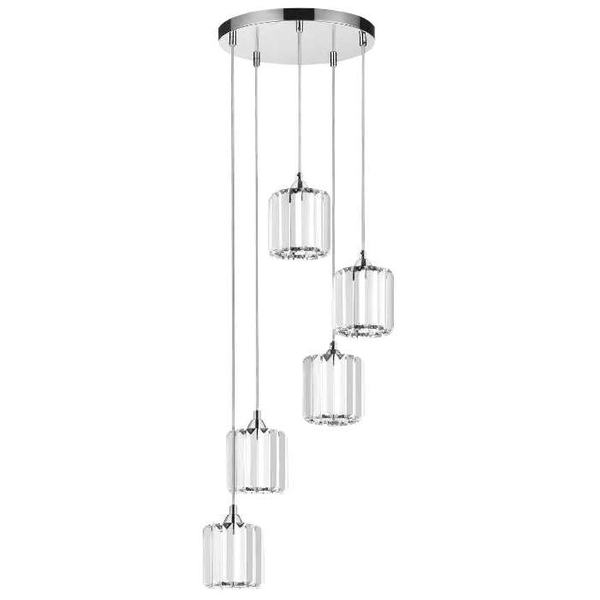 LAMPA wisząca MERILO 9011528 Spotlight szklana okrągła kaskada glamour chrom