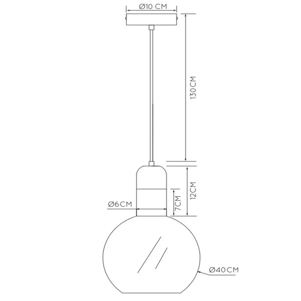 Kulista lampa wisząca Julius 34438/40/61 Lucide szklana biała czarna