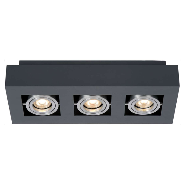 Spot LAMPA sufitowa CASEMIRO IT8002S3-BK/AL Italux metalowa OPRAWA prostokątna czarna
