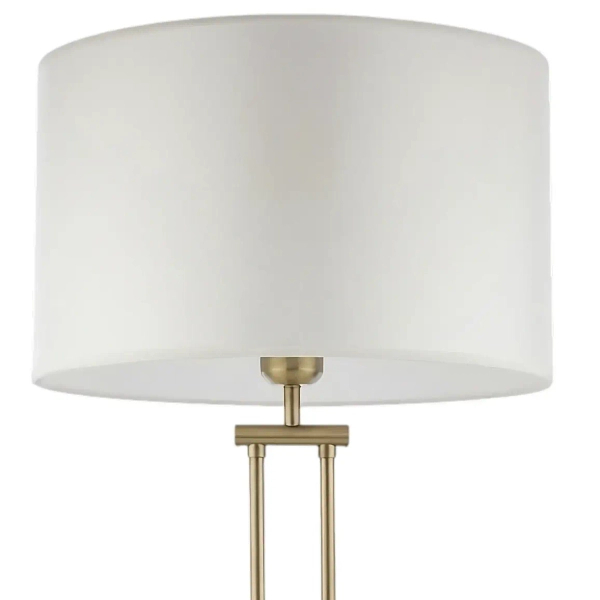 Abażurowa lampa stołowa ATHENS biała mosiężna metalowa art deco do gabinetu T01750BR-WH