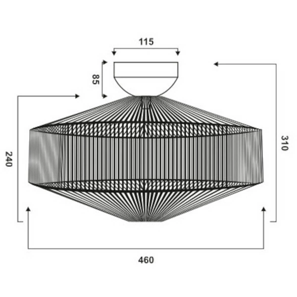 Plafon nasufitowy SVEA 664700144 Trio harmonijka pleciona beżowy