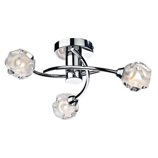 Plafon sufitowy potrójny SEATTLE polerowany chrom metalowy szklany G9 3p SEA5350
