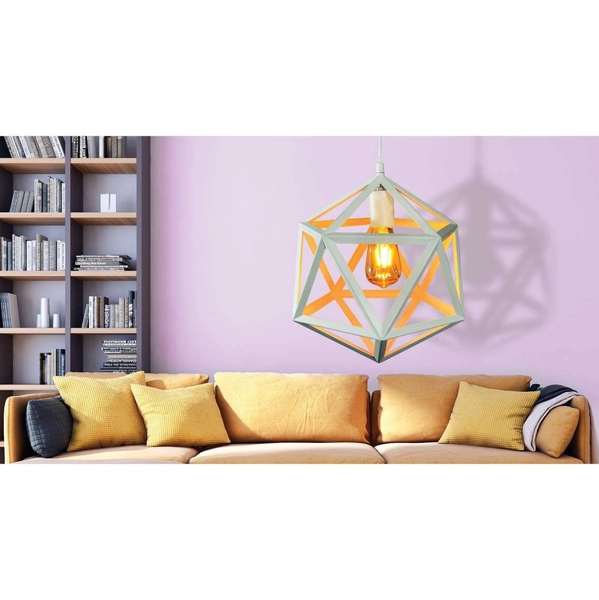 Loftowa LAMPA wisząca DENMARK 307002 Polux metalowa OPRAWA zwis klatka cube biała