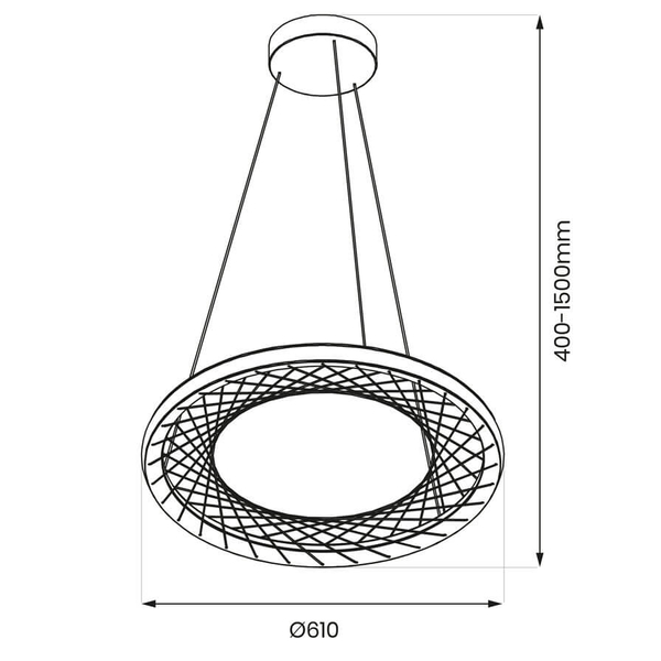 Lampa wisząca Nest ML0524 Milagro LED 43W 4000K druciana czarny biały