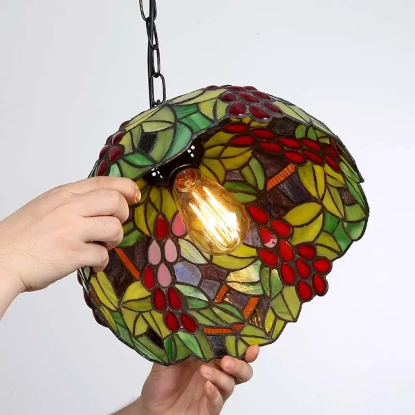Lampa wisząca Capolavoro ABR-LS-CAPO2 szklany witraż tiffany kolorowa