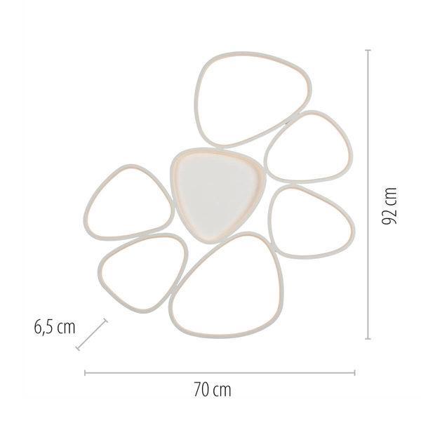 Lampa nasufitowa Pebbles 14046-16 Just Light LED 54W 3000K kamyki biała