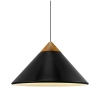Nowoczesna wisząca lampa Kinto 2520083003 stożek drewniany czarny
