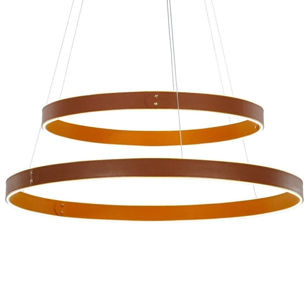 LAMPA wisząca MANEZIA PND-270160-2A-GD Italux metalowa OPRAWA okrągły zwis LED 115W 3000K pierścienie rings