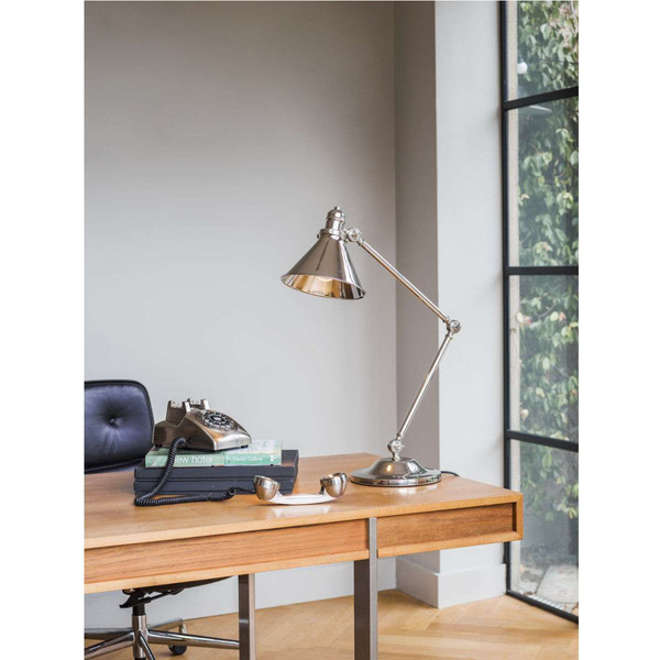 Stołowa LAMPA loftowa PROVENCE PV-TL-PN Elstead industrialna LAMPKA biurkowa stojąca metalowa nikiel