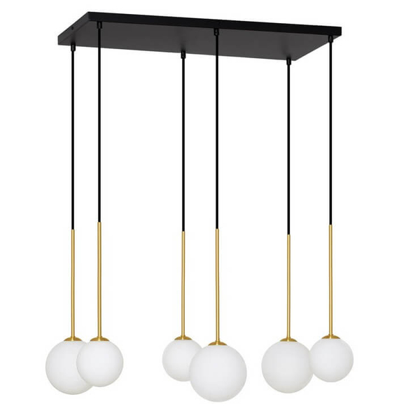 Wielopunktowa lampa wisząca CHAO LE44268 kule czarna złota biała