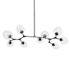 Salonowa lampa wisząca Modern orchid ST-1232-9 BLACK TRANSPARENT Step molekuły czarna