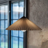 Wisząca lampa do sypialni Plisado 108709 Markslojd materiałowa beżowy