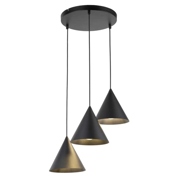 Lampa stożkowa wisząca CONO 10067 potrójna czarny