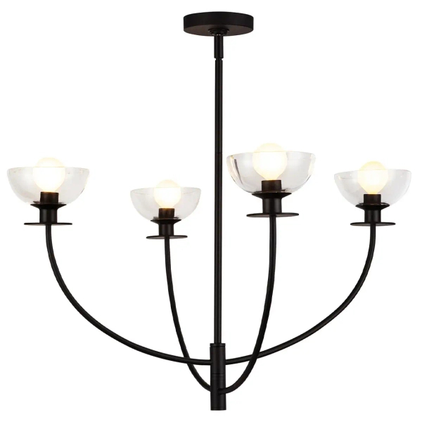 Wielopunktowa lampa wisząca Sylvia ALM-SYLVIA4-BK-CL szklany czarny
