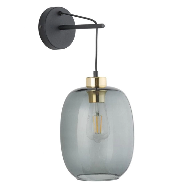 Industrialny owalny kinkiet szklany Delta 6481 TK Lighting przydymiony