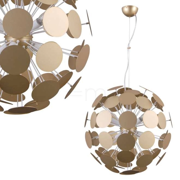 LAMPA wisząca MAILONE AD20180/6D GD Italux OPRAWA kula ball złota biała
