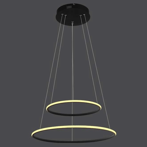 Biurowa LAMPA wisząca SLIM/000023/3000/B MDECO metalowa OPRAWA zwis LED 51W 3000K okrągły czarny