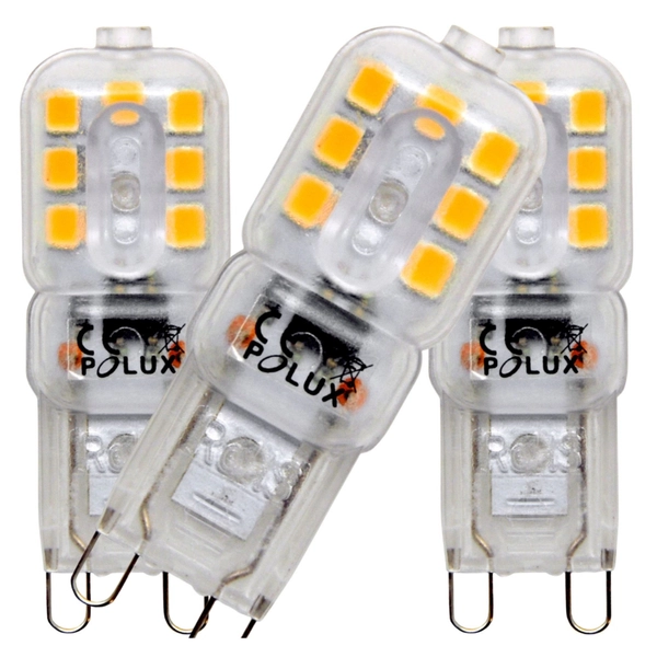 Żarówki LED 306784 Polux G9 2,5W 3000K 180lm biała ciepła trójpak