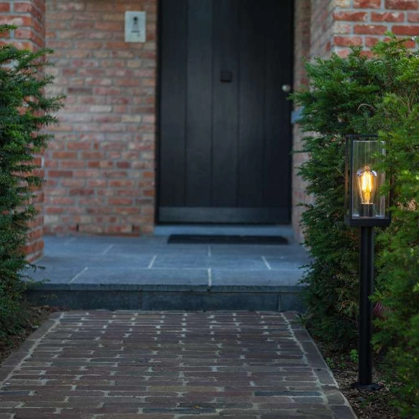 Stojąca LAMPA zewnętrzna FLAIR 7288801012 Lutec ogrodowa OPRAWA słupek outdoor IP44 czarny przezroczysty