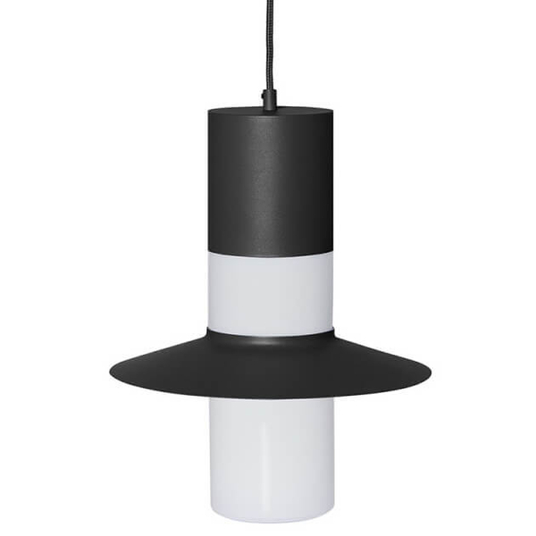 Lampa wisząca kapelusz Caponio CPA122P0 nad wyspę czarna biała